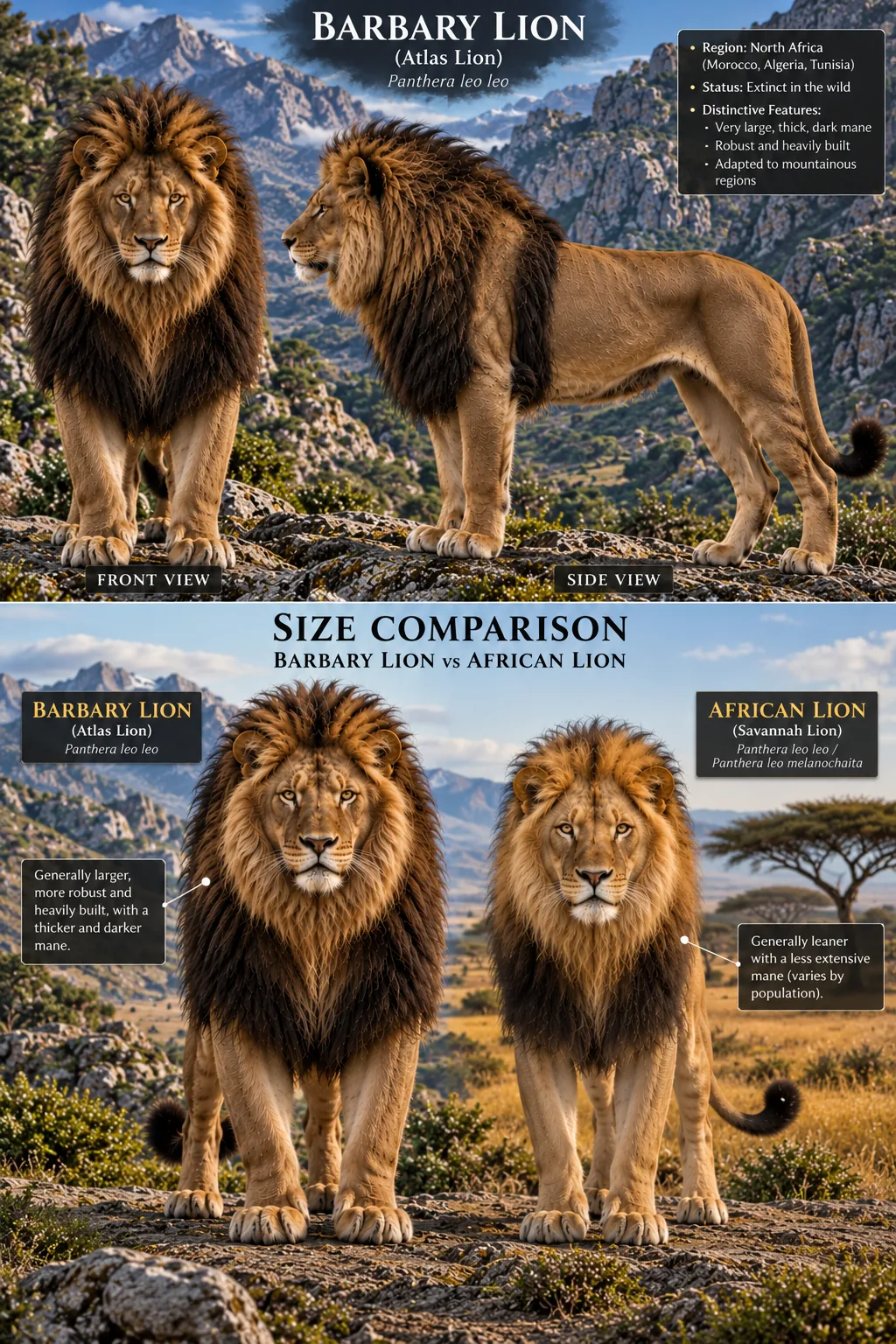 Barbary Lion — Panthera leo leo (North African population)